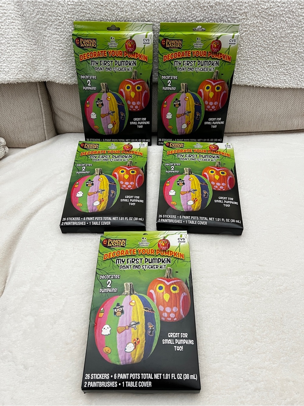 Lot of 5 Decorate Your Pumpkin paint and sticker kit Age 4+